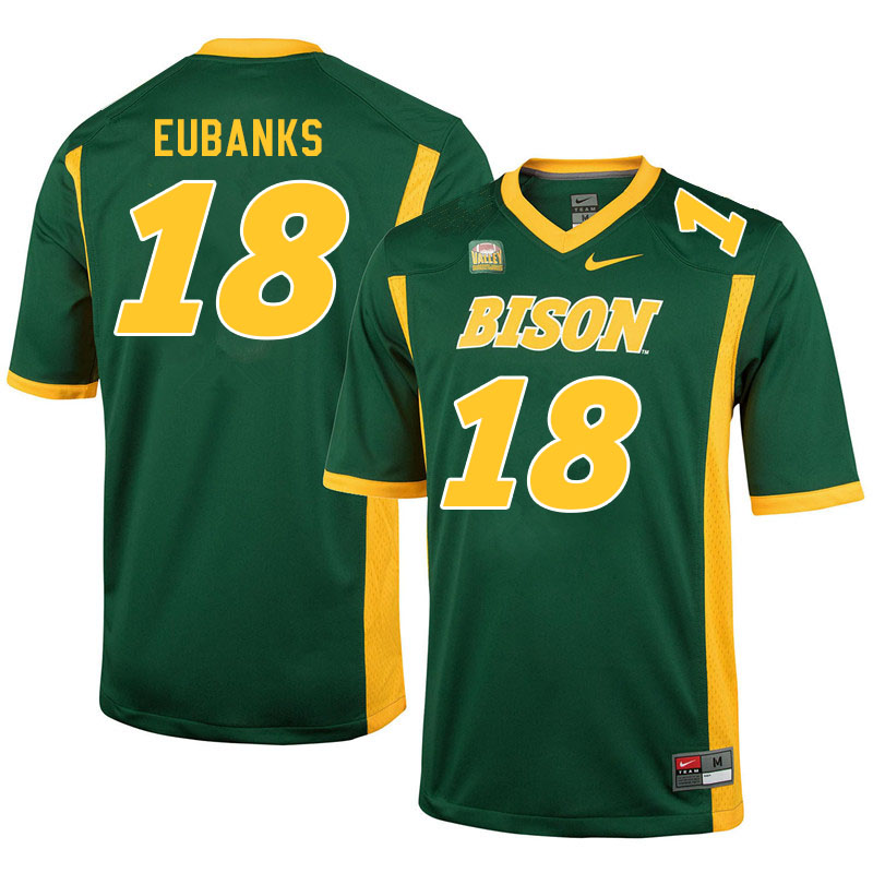 Men #18 Courtney Eubanks North Dakota State Bison College Football Jerseys Sale-Green